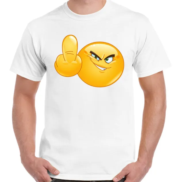Middle Finger Emoji Mens Funny Offensive Rude T-Shirt