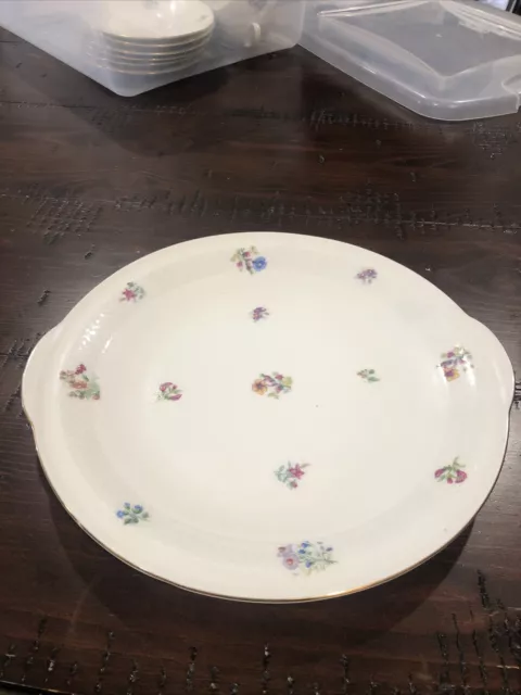 Vintage Eschenbach Bavaria China 10.5” x 10.25” Round Cake Platter Floral