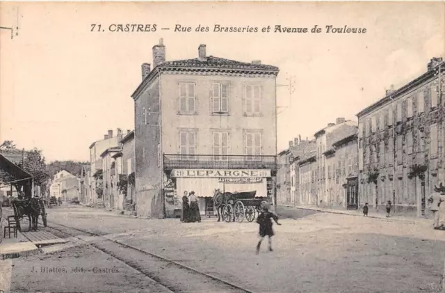 Cpa 81 Castres Rue Des Brasseries Et Avenue De Toulouse