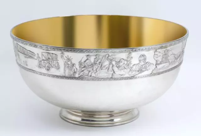 Franklin Mint Bicentennial Sterling Silver Bowl. 5315 Grams. 14 Diameter.