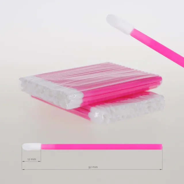 Microfaser Reinigungsstäbchen für Wimpernverlängerung  Fusselfrei 100 Stück Pink
