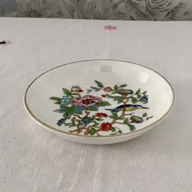 AYNSLEY ‘Pembroke’ Bone China Round Trinket Dish - 11cms Dia - Birds & Flowers