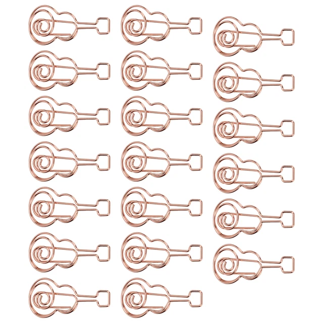 Shaped Paper Clips Metal Material Fun Organizing Guitar Shape Cute Paper Clips