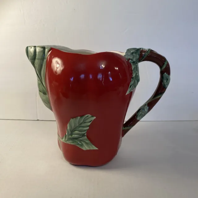 Large Red Apple  Ceramic Pitcher made by LTD commodities