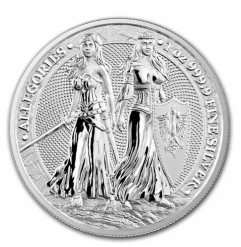 2022 Allegories Polonia and Germania 1 oz  .999 silver coin w/ COA