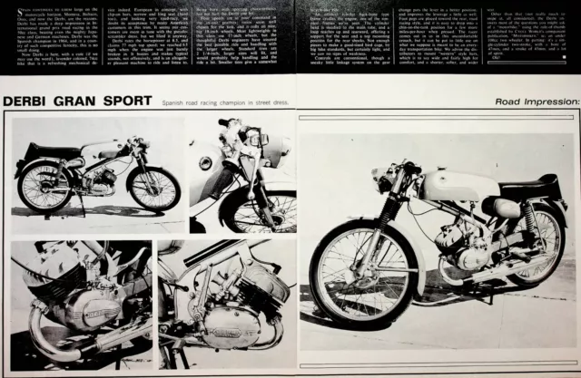 1966 Derbi Gran Sport Motorcycle - 2-Page Vintage Article