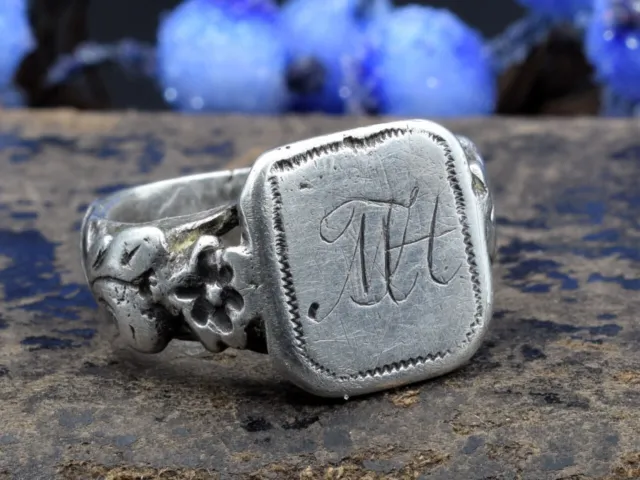 ORIGINAL SALE Antique 19th century RING silver 84 jewelry vtg men handmade Seal