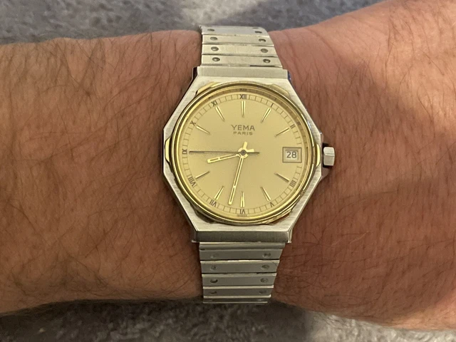Montre Yema Vintage Homme – Mécanique Française De Collection, état Général Correct