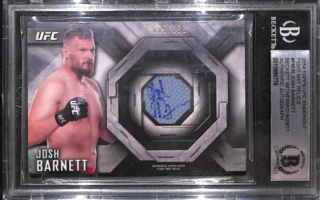 Josh Barnett Signed 2014 Topps UFC Knockout Fight Mat Relics Card BAS COA #/188