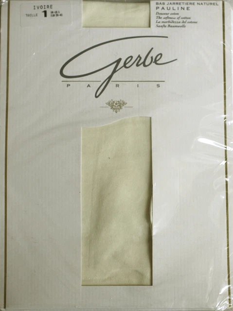 Bas Jarretière Opaque Gerbe - Couleur Ivoire - 68 Deniers - Taille 1 - Neuf Avec étiquettes