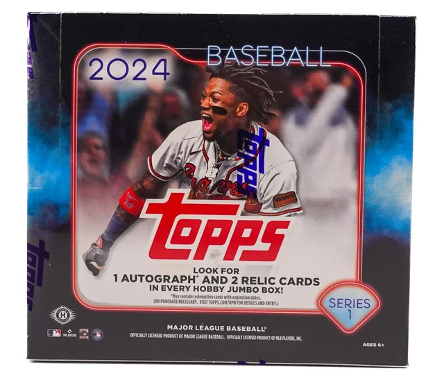 2024 TOPPS SERIES 1 Baseball Hobby Jumbo Box 10 Packs Per Box, 40 Cards