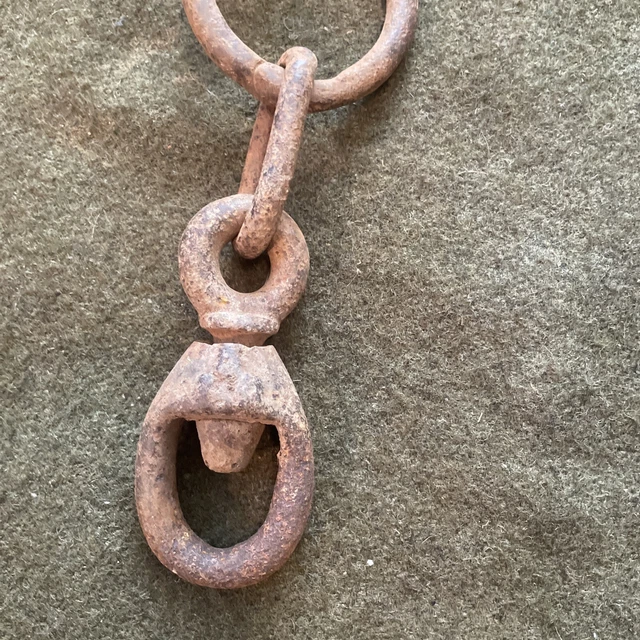 Vintage Antique Swivel Chain Plant Hanger Farmhouse Steampunk Hearth Hand Forged 2