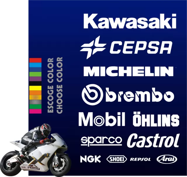 Kit Moto Sponsors - Pegatinas - Stickers - Vinilo - Sponsor - Pack- Lote -Racing