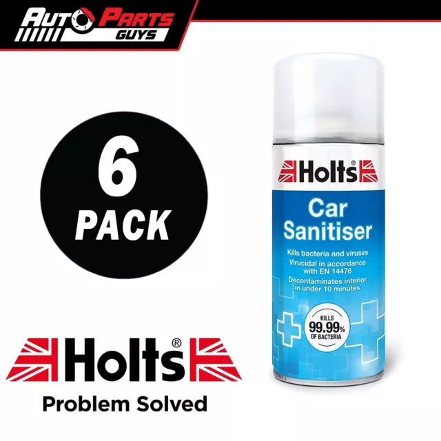 6 Pack Bulk Buy Holts Car Sanitiser Air Con Bomb Purifier Kills Bacteria 150ml