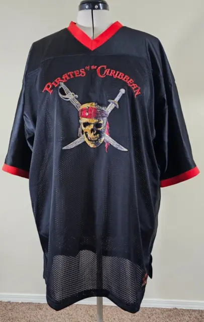 Disney World Pirates Of The Caribbean Mens Captain Jack Football Jersey Sz XL