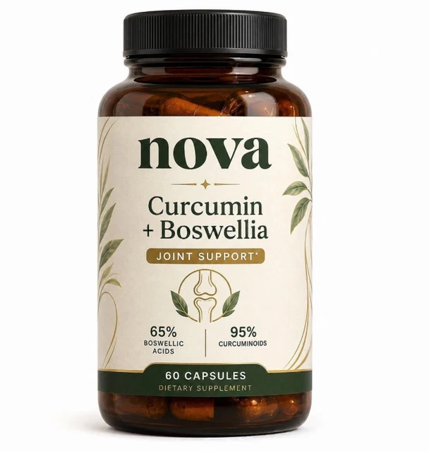 NOVA CURCUMIN AND boswellia pure turmeric curcumin 95,supplements 90 ...
