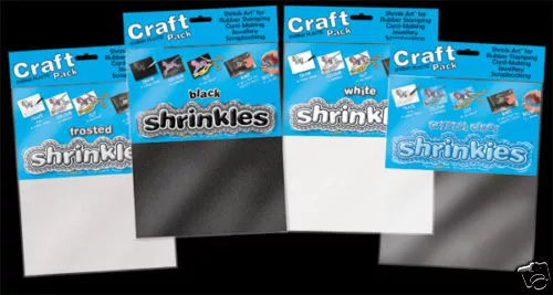 6 LARGE FROSTED SHRINKLES SHRINKIE PLASTIC SHRINK ART 260MM x 200MM