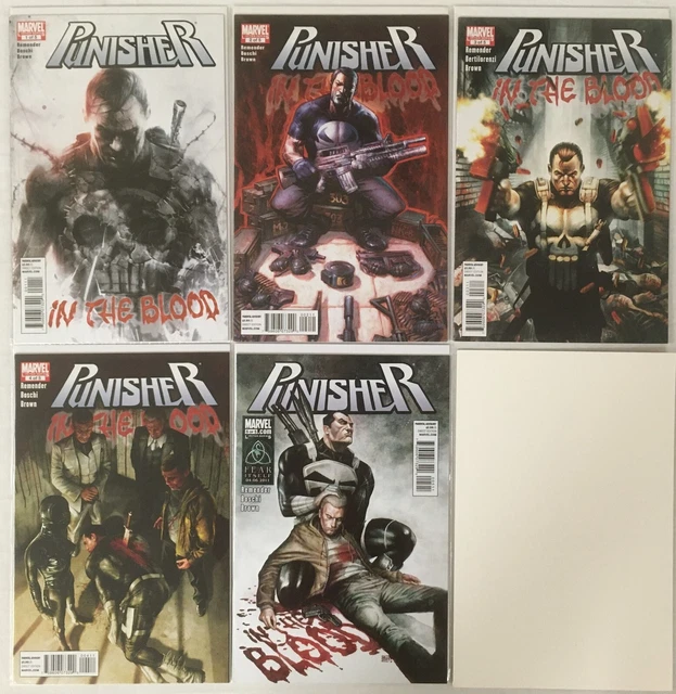 PUNISHER: IN THE BLOOD Marvel Comic lot Issues 3 1 2 3 4 5 Complete Series NM