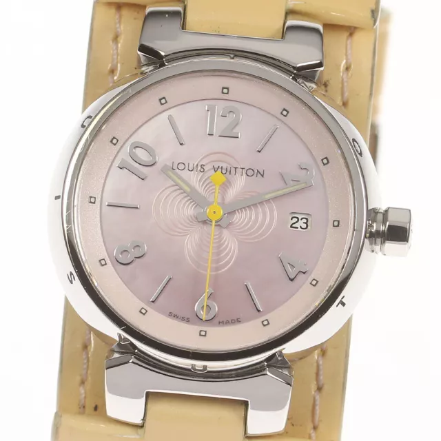 Louis Vuitton Mother of Pearl Stainless Steel Tambour Q121C Women's  Wristwatch 28 mm Louis Vuitton