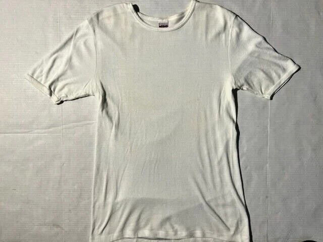 Vintage 80s German Men White Cotton S/S Tee T-shirt Underwear L Germany