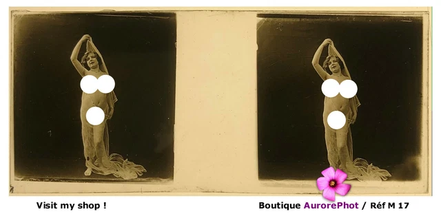 Vue Stéréoscopique Sur Verre érotique - Nu Féminin, Série Atrium J. Richard, Années 1900