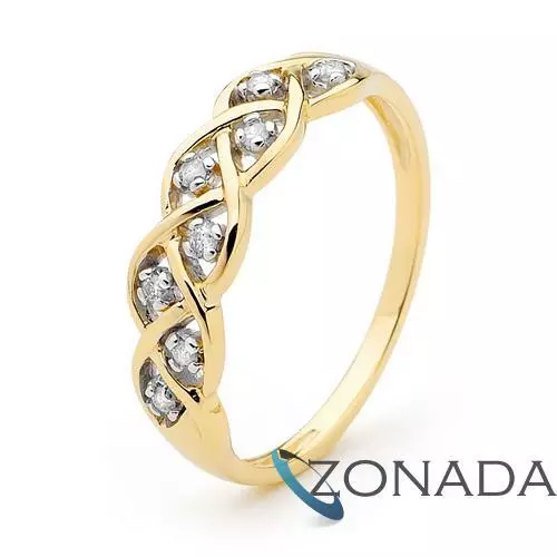 New Real Diamond 9ct 9k Solid Yellow Gold Ring Size P 7.75 23280