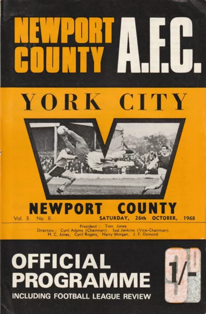 Newport County v York City, 26 October 1968, Division Four