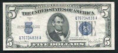 Fr. 1654 1934-D $5 Five Dollars Blue Seal Silver Certificate Gem Uncirculated