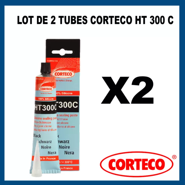 Lot de 2 Pate à joint Silicone Noir pour carter d’huile de Marque CORTECO HT300C