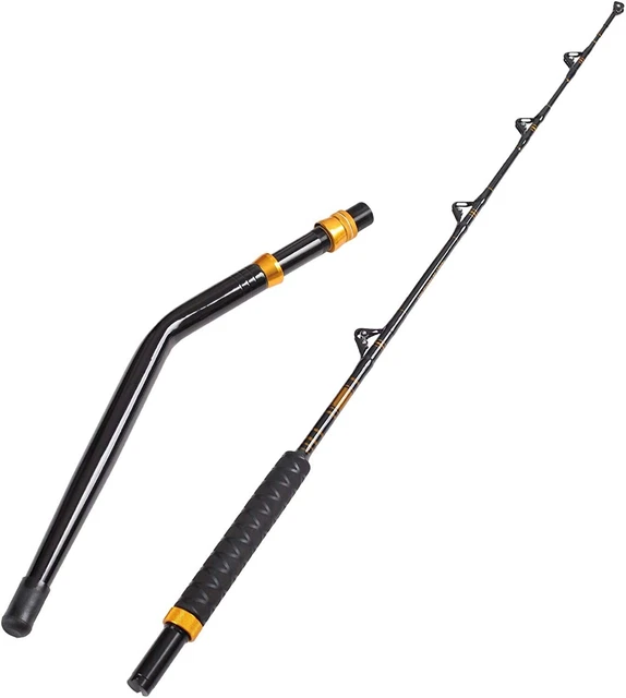 Fiblink Bent Butt Fishing Rod 2-Piece Saltwater Offshore Trolling Rod Big Roller