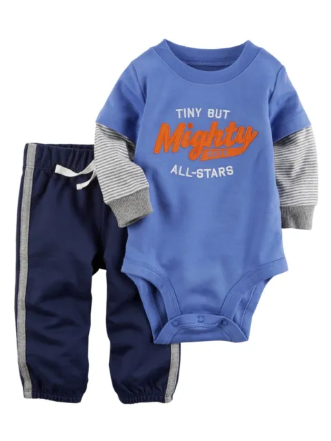 Carters Infant Boys 2-Piece Tiny But Mighty Cute Bodysuit & Pants Set
