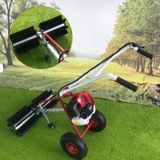 WALK BEHIND POWER Sweeper Broom 43cc 1.7HP Gas Engine Sweeper Lawn