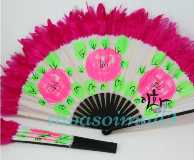 1 PAIR OF KOREAN FAN BUCHAECHUM KOREAN FAN DANCE LARGE 39cm / 15.35 inch