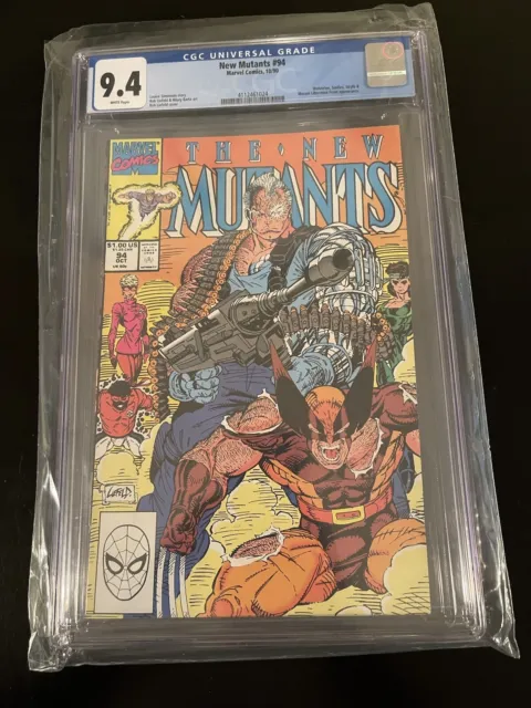 1990 New Mutants #94 CGC 9.4 NM Wolverine, Rob Liefeld. White Pages.