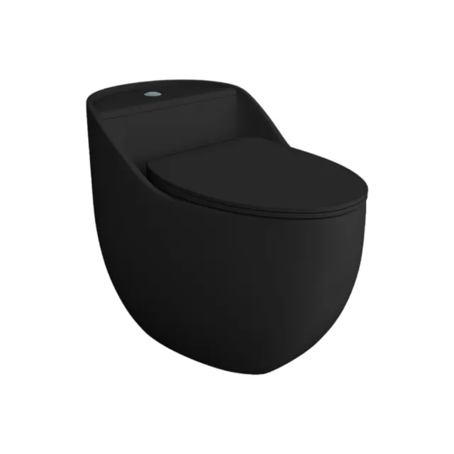 Einteilige Stand-WC mit eingebautem Spülkasten SILIA RIM BLACK | Komplett-Set |