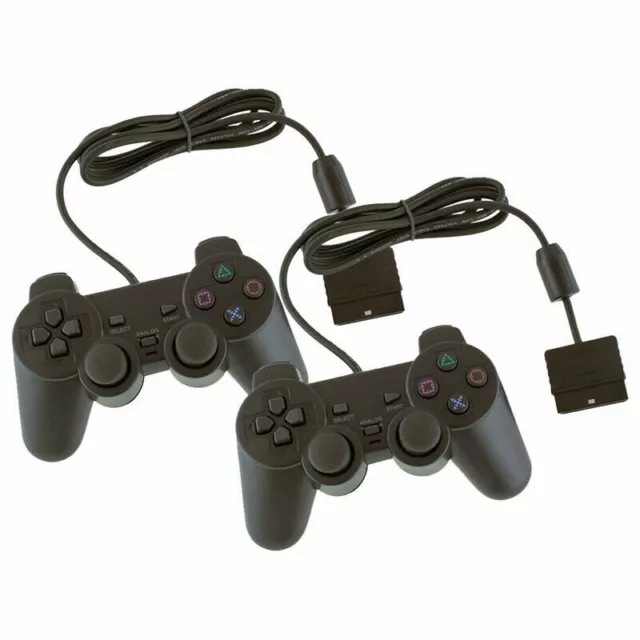 2 x Controller für PS2 Playstation 2 Dual Vibration wired Gamepad kabelgebunden 2