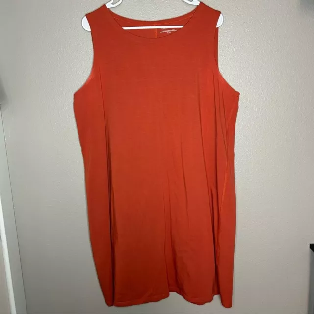 Eileen Fisher orange organic cotton tank dress women’s size XL