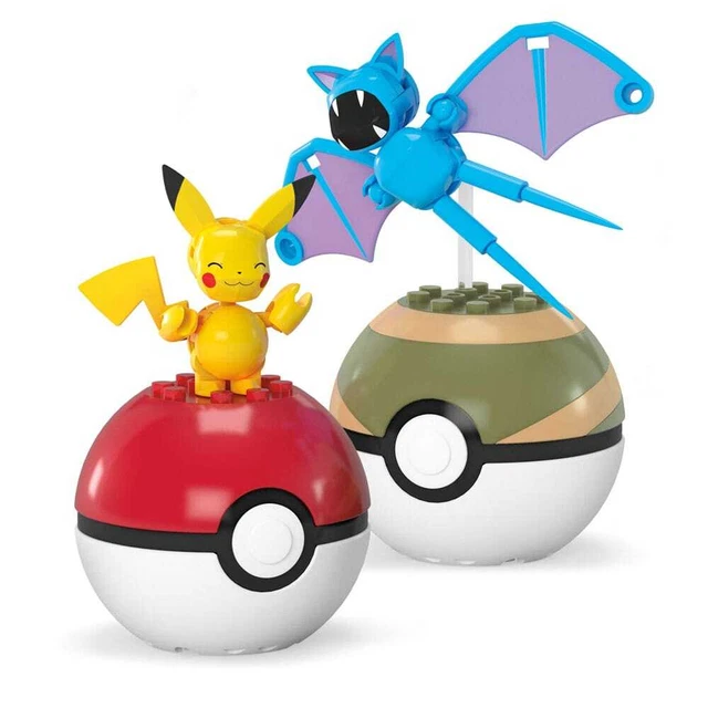 Coffret De Construction MEGA Pokémon Avec 4 Figurines Articulées Et Poké Ball - Inclut Pikachu Et Les Starters Paldea - 79 Pièces, Jouet Enfant Dès 3 Ans