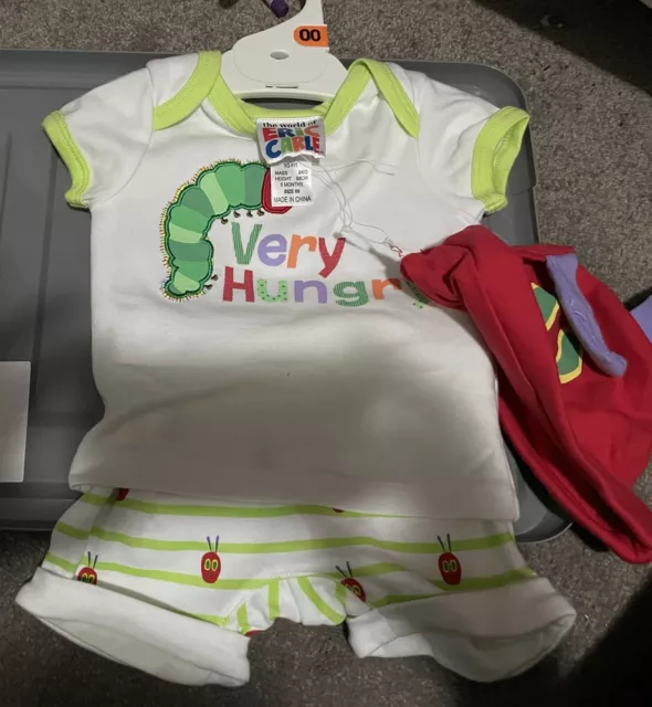 The Very Hungry Caterpillar Outfit Costume Size 00 With Hat Baby Book Dress Up