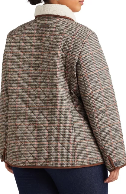 NEW LAUREN RALPH Lauren Beige Quilted Coat Jacket Size 1 X Women $190 ...