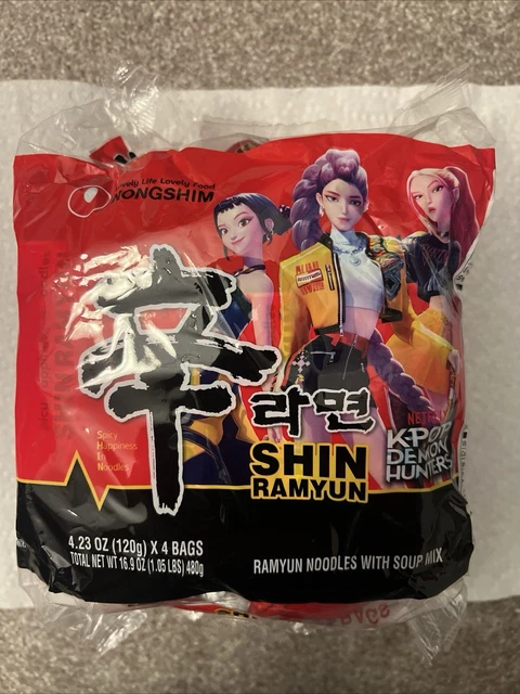 KPOP DEMON HUNTERS Huntrix Korean Shin Ramyun Ramen instant noodles 4 ...