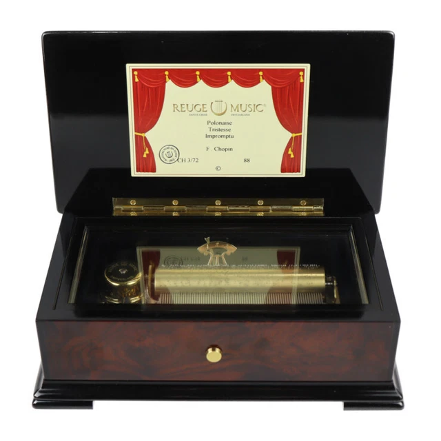 VINTAGE REUGE 50 Valves Music Box 4 Songs, Treasure Chest