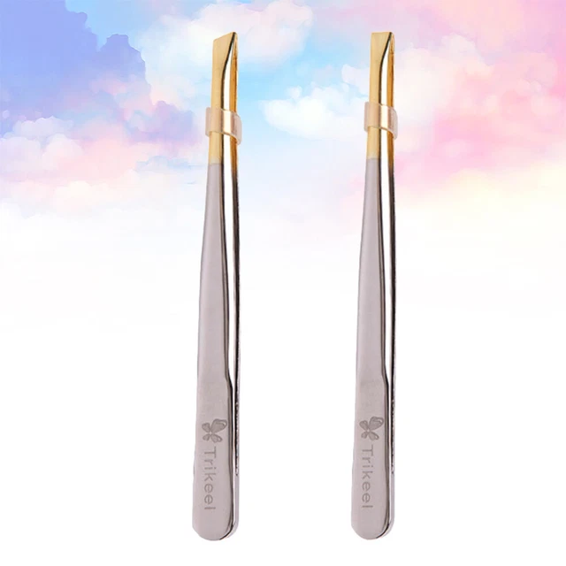 2 Pcs Pinzette Mit Abgeschrägter Spitze Professionelle Pinzette Haar