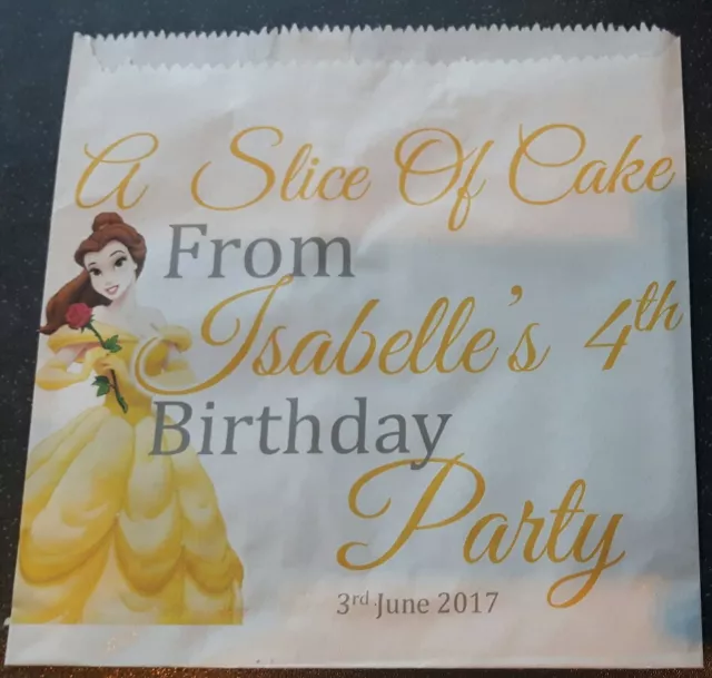 Personalised Disney Beauty and the Beast White Cake / Party Bags