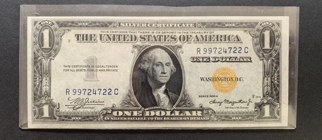 1935-A One Dollar Silver Certificate $1 🟡 Yellow Seal 🟡 North African Note