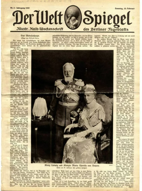 Goldhochzeit König Ludwig & Königin Maria Theresia v.Bayern Titelblatt von 1918