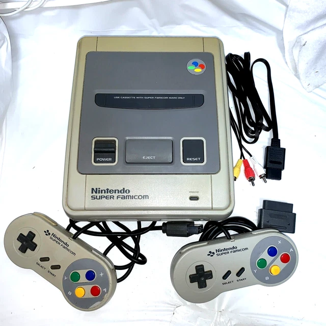 Nintendo Super Famicom Console Controller x2 SNES Japan ver. Tested Working JP