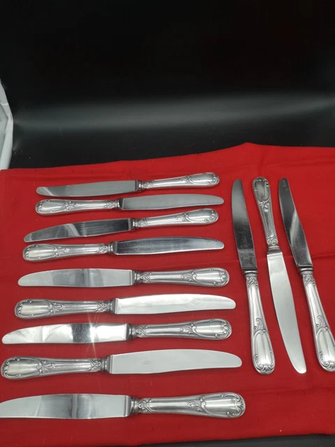 Métal Argenté 12 Couteaux De Table Style Marly (b8)