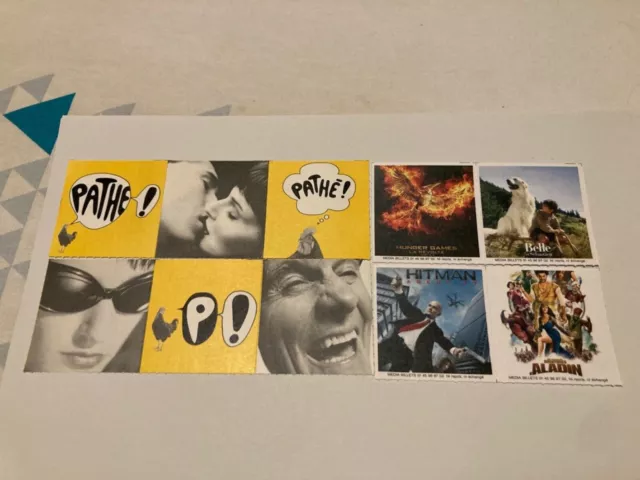 joli lot de 10 tickets cinema différents avec des affiches de films