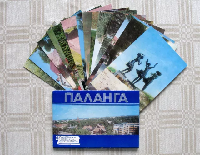 Set of 17 Vintage USSR Soviet Lithuania Postcards Palanga – 1987